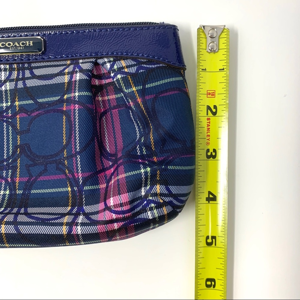 Coach Tartan Print Pleated Patent Trim Wristlet - Picture 6 of 9